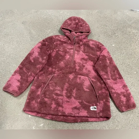 The North Face Printed Campshire Pullover Pink Camo Fleece Hoodie 2.0 size XL - Picture 2 of 12